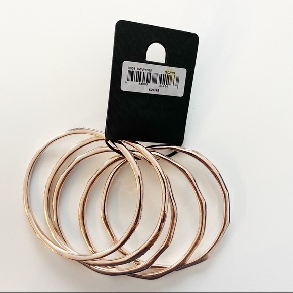 Ava & Aiden Rose Gold Tone Bracelets Set of 5 NWT - Picture 4 of 6